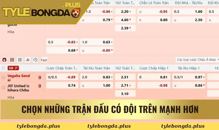 Hướng Dẫn Cách Chơi Kèo Cách Biệt Tỷ Số Cho Người Mới 3 Chọn những trận đấu có đội trên mạnh hơn
